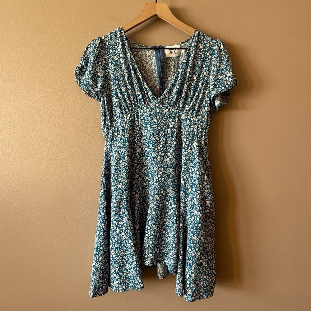 Women's 6 Princess Polly The Sting Mini Dress Blue Floral - Picture 4 of 9